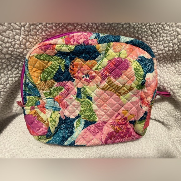 Vera Bradley Floral Quilted Cosmetic Bag - Pink, Blue, Green - Picture 3 of 3